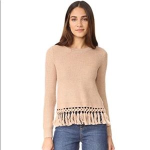 Club Monaco tan tassel sweater